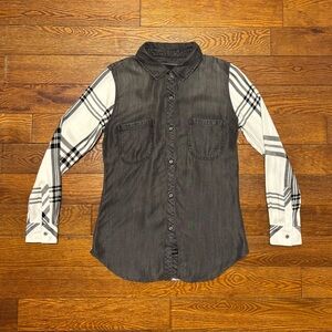 Rails Black and White Womens Shirt // XS
